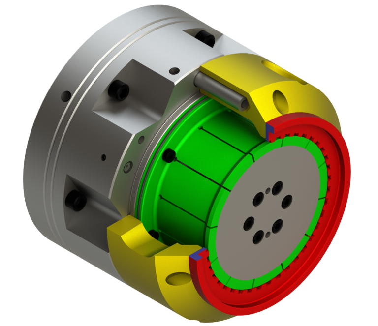ID/OD Convertible Static Collet Chuck: static configuration reduces part distortion.