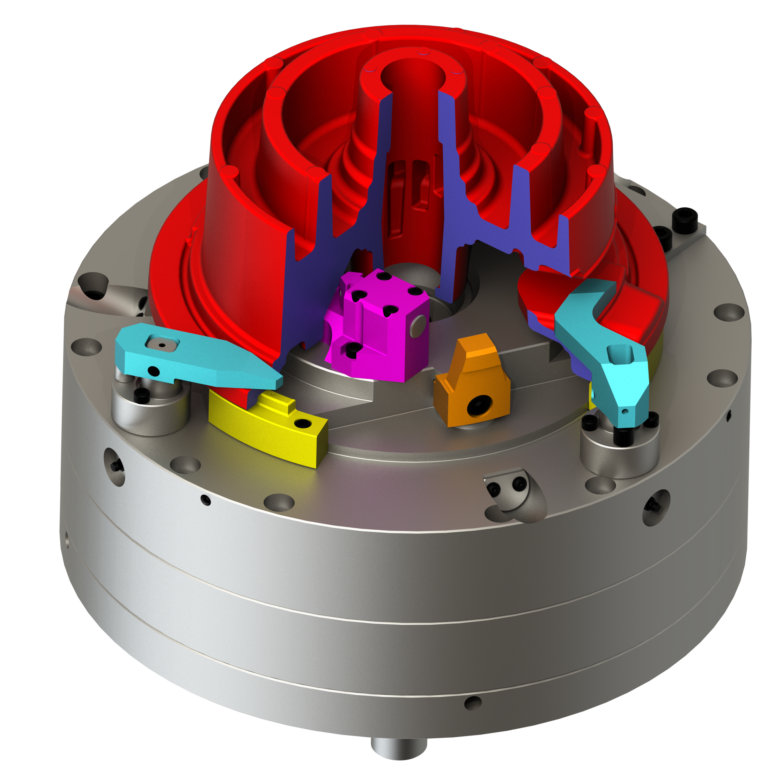 ID WEDGE-GRIP® and Heli-Clamp Chuck with pinching radial locator and air-sensing.