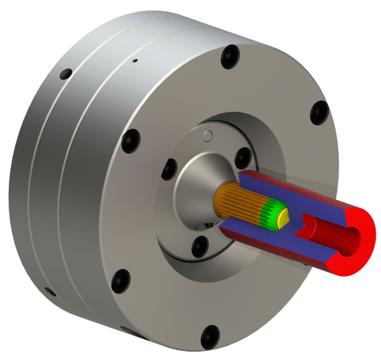 Adjustable Spline Locator Chuck with sunken body to reduce overall height.